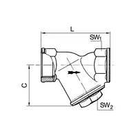 RIEGLER Schmutzfänger, Rotguss, G 1 1/2, DN 40, MW 0,25 mm (60-7/K) Produktbild