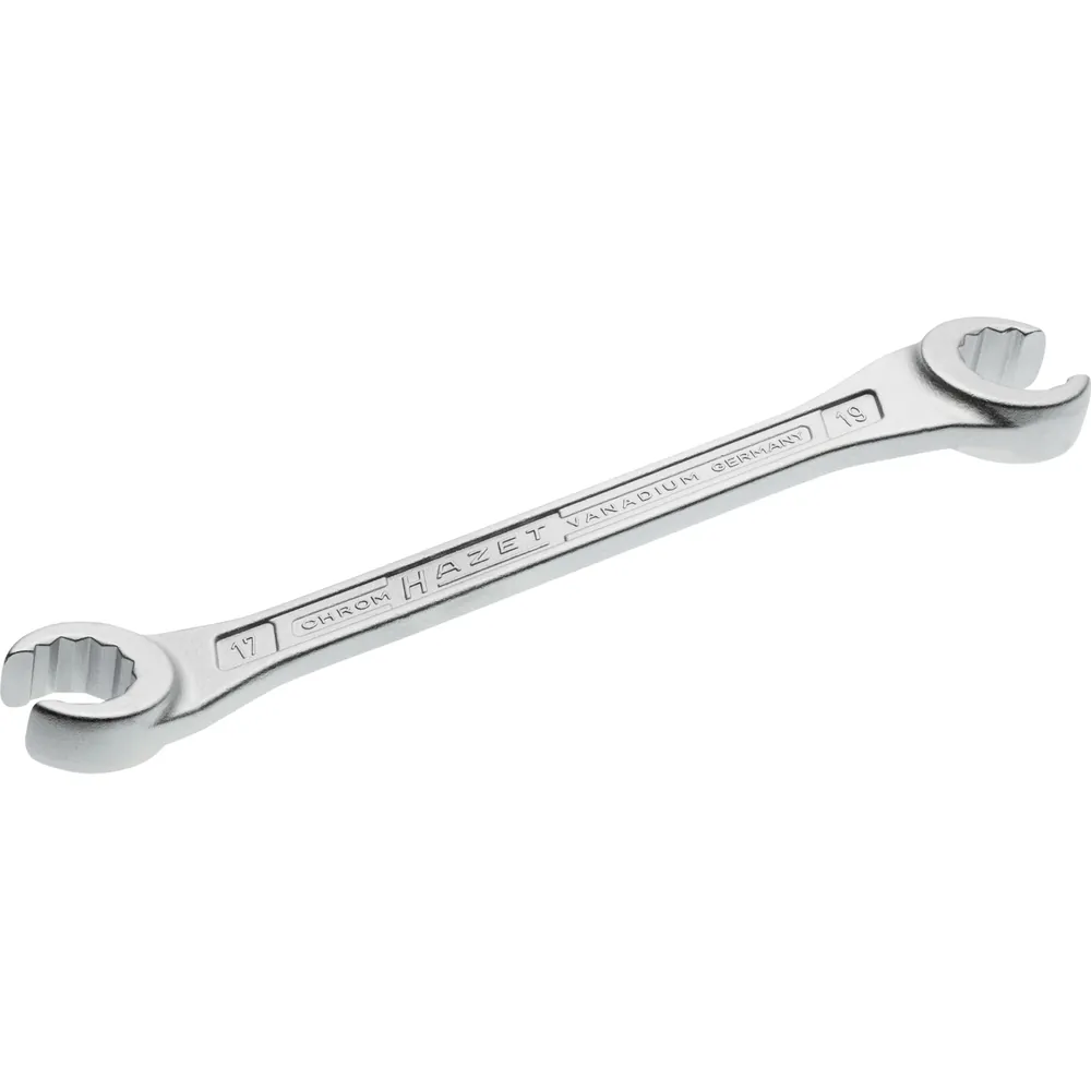 HAZET Doppel-Ringschlüssel ∙ offen 612-17X19 ∙ Außen Doppelsechskant Profil ∙ SW 17 x 19 mm Produktbild img1 L