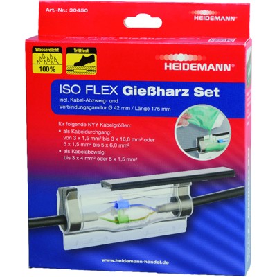 Produktbild von HEIDEMANN® - ISO FLEX Giessharz Set für NYY oder NYM-Kabel bis 5x 6mm²