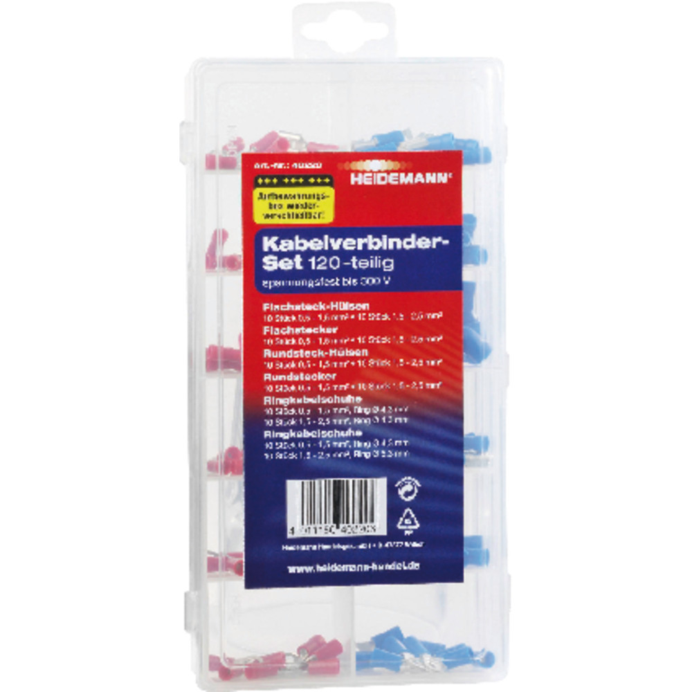 HEIDEMANN® Kabelverbinder Set 120 Stück Box, wiederverw. Produktbild img1 L