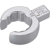 HAZET Einsteck-Ringschlüssel ∙ offen 6612C-22 ∙ 9 x 12 mm Einsteck-Vierkant massiv ∙ Außen Doppelsechskant Profil ∙ SW 22 mm Produktbild