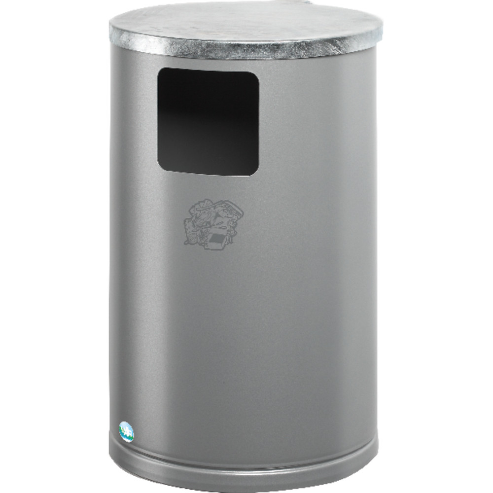 VAR® Abfallsammler 30 l silber verschließbar Produktbild img1 L