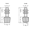 Produktbild von Ganter Norm® - Andrückschrauben, Edelstahl, mit Gummi-Druckstück (708.1-M10-97-