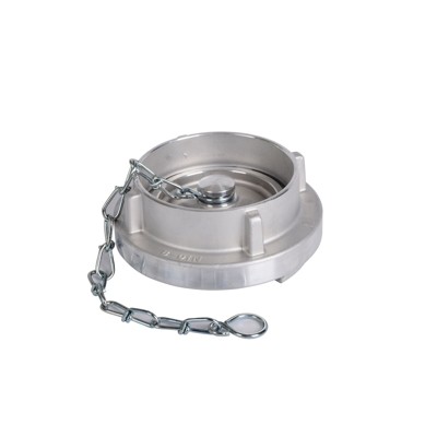 Blindkuppl. System Storz mit Kette, Aluminium, NBR weiß, PN16, Nenngröße 75-B