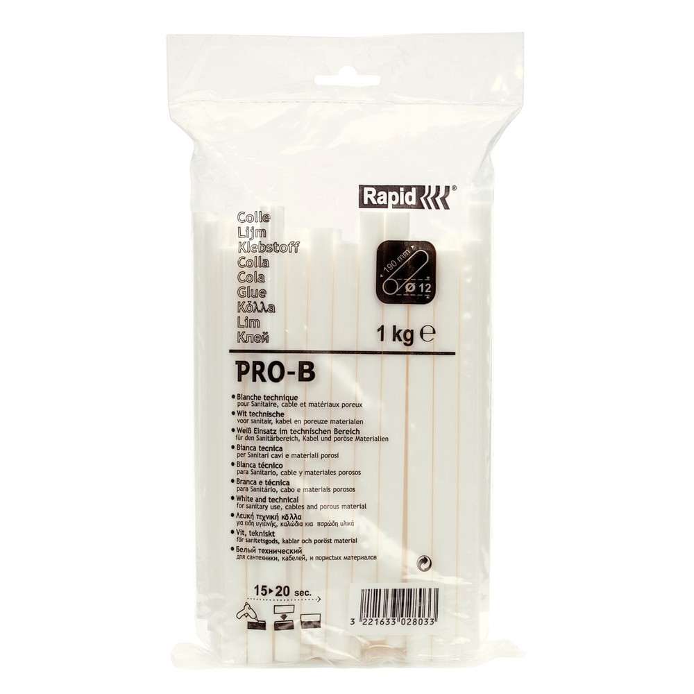 Rapid® Klebestick PRO-B glue weiß ø12 x 190mm, für Sanitär und Kabel, 1000g, 40302803 Produktbild img1 L