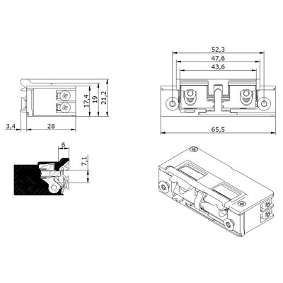 Produktbild von Openers & Closers - Elektro-Türöffner, mit Schutzdiode 5U3X21 AC/DC, B 17,4, H 