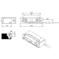 Openers & Closers Elektro-Türöffner 5UW0X10 AC/DC, B 16, H 65,5, T 28 Produktbild