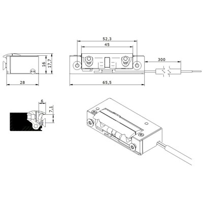 Produktbild von Openers & Closers - Elektro-Türöffner,mit Arretierung 5UW2X10 AC/DC, B 16, H 65