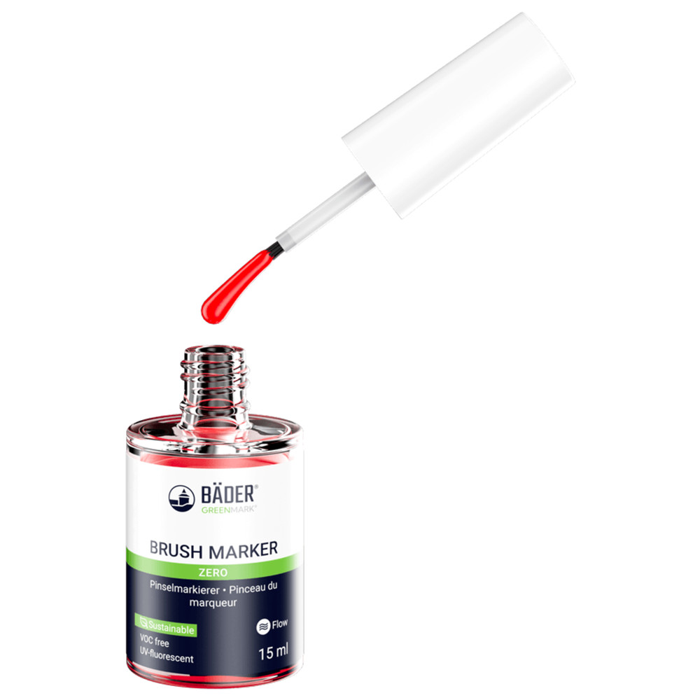 BÄDER® Brush Marker fluoreszierender Sicherungslack, neonrot Produktbild img2 L