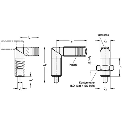 Produktbild von Ganter Norm® - Rastriegel, Stahl (612-4-M10X1-AK)