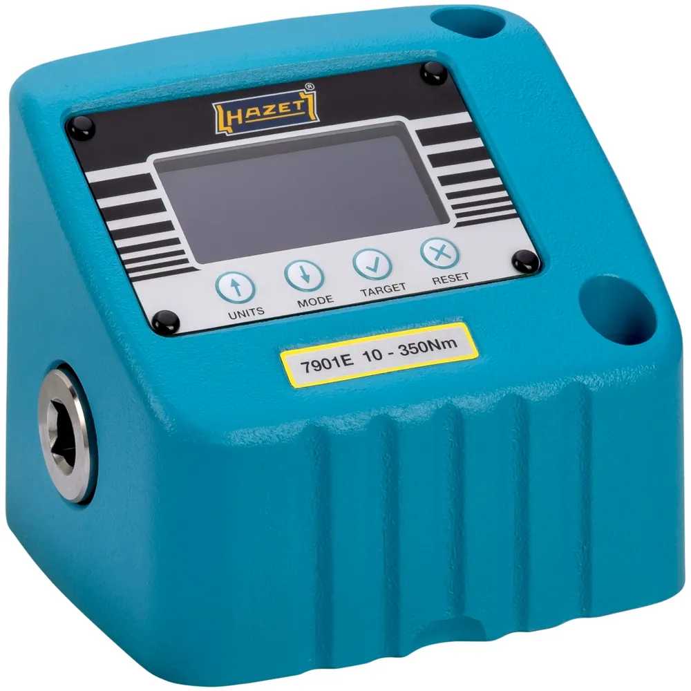 HAZET Drehmoment-Prüfgerät ∙ elektronisch ∙ 10 – 350&nbsp;Nm 7901E ∙ Drehmomentbereich min-max: 10 – 350 Nm ∙ 1/2 Zoll (12,5 mm) Vierkant hohl ∙ L x B x H: 138 mm x 110 mm x 117 mm Produktbild img1 L
