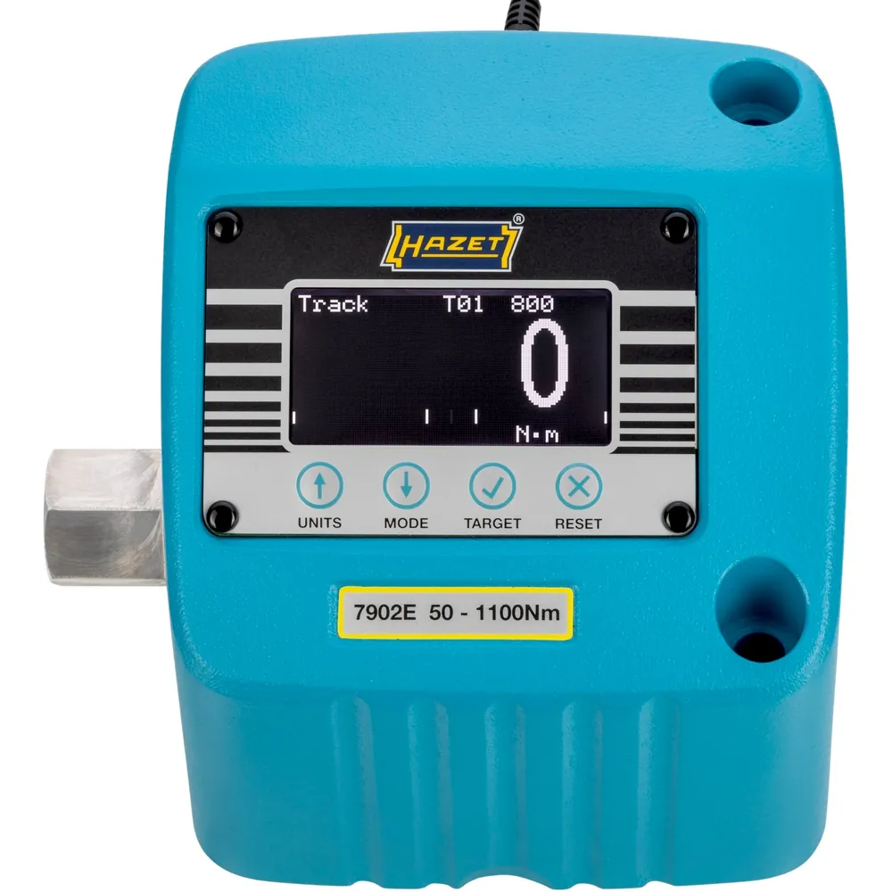 HAZET Drehmoment-Prüfgerät ∙ elektronisch ∙ 50 – 1100&nbsp;Nm 7902E ∙ Drehmomentbereich min-max: 50 – 1100 Nm ∙ 27 mm Außen-Sechskant ∙ L x B x H: 160 mm x 120 mm x 132,5 mm Produktbild img6 L