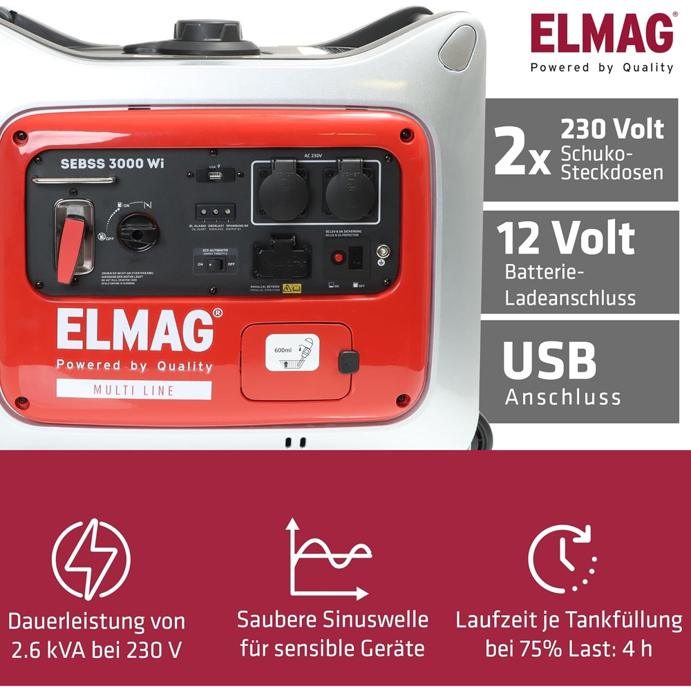 ELMAG Inverter-Stromerzeuger SEBSS 3000Wi Produktbild img2 L