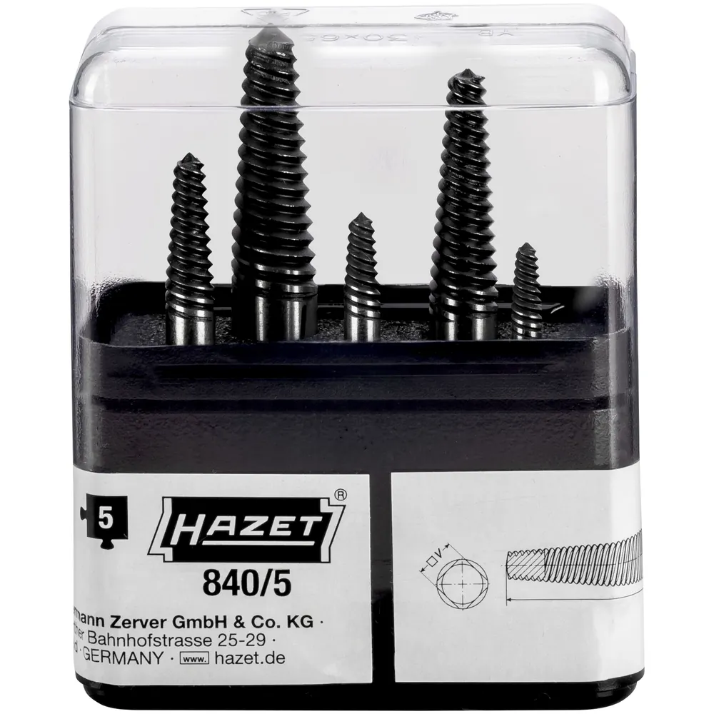 HAZET Schraubenausdreher Satz 840/5 ∙ 5-teilig ∙ SW M4 – M18 Produktbild img7 L