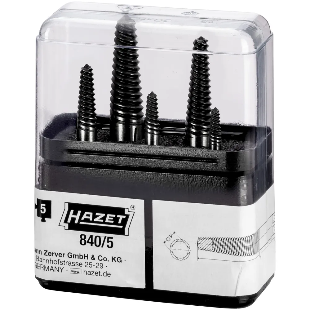HAZET Schraubenausdreher Satz 840/5 ∙ 5-teilig ∙ SW M4 – M18 Produktbild img5 L