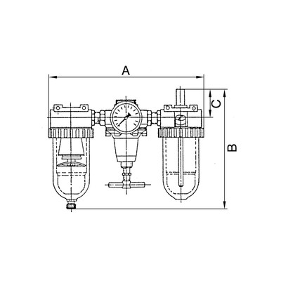 Produktbild von RIEGLER - Wartungseinheit 3-tlg. »Standard«, mit PC-Behälter, BG 2, G 3/8 (850 