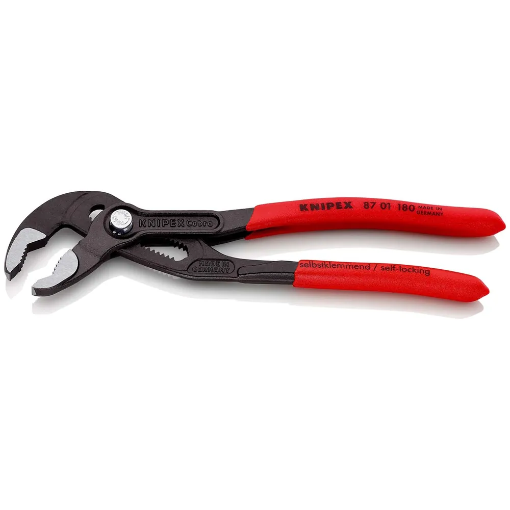 KNIPEX Wasserpumpenzange Cobra® 87 01 180 poliert kunststoffüberzogen 180mm Produktbild img2 L