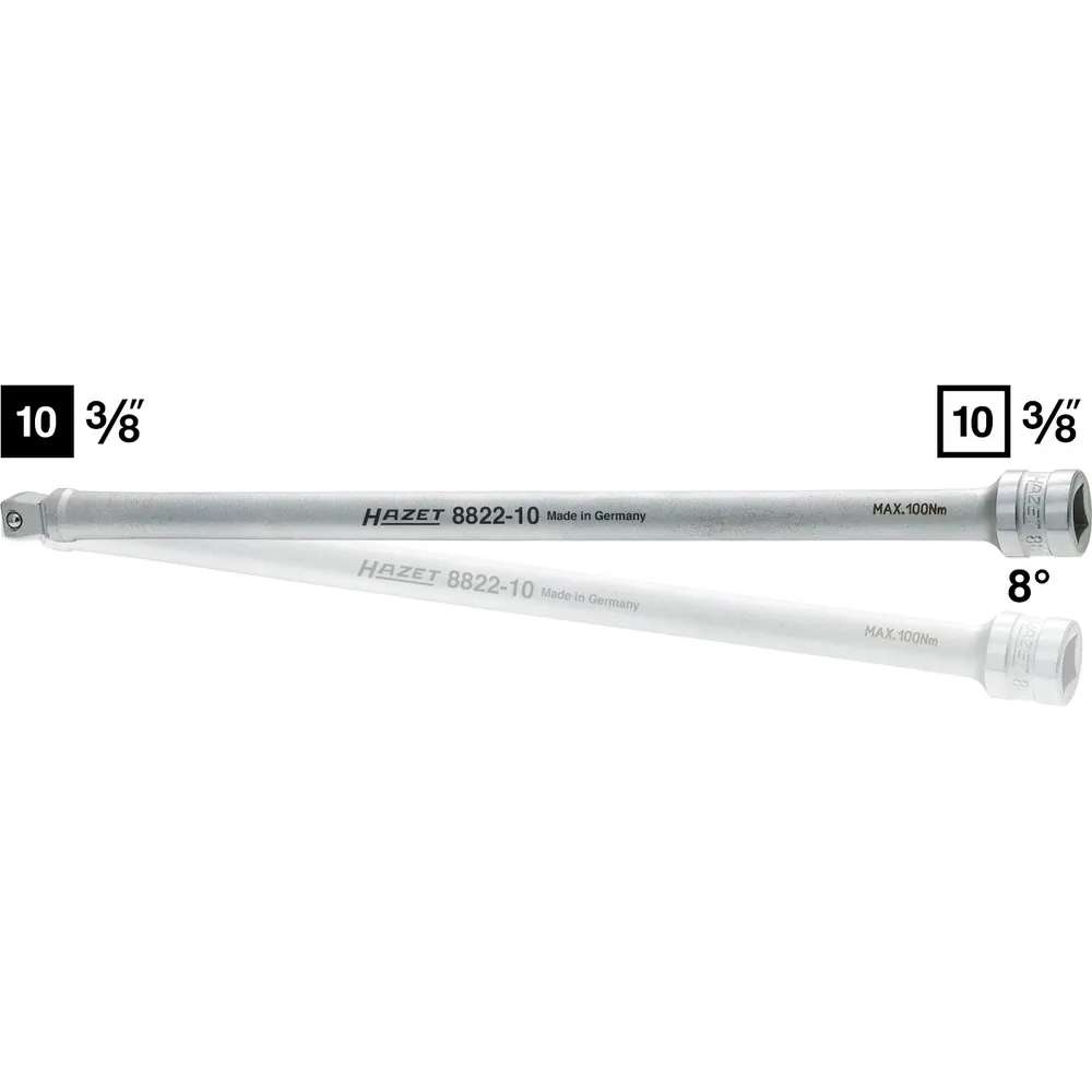 HAZET Verlängerung ∙ schwenkbar 8822-3 ∙ 3/8 Zoll (10 mm) Vierkant hohl ∙ 3/8 Zoll (10 mm) Vierkant massiv ∙ Länge: 74 mm Produktbild img2 L