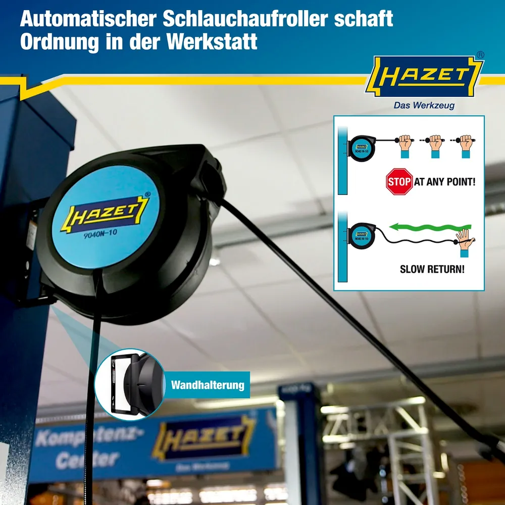 HAZET Schlauchaufroller ∙ 15 m ∙ 10 mm Innen-⌀ 9040N-10 ∙ 15 m Produktbild img4 L