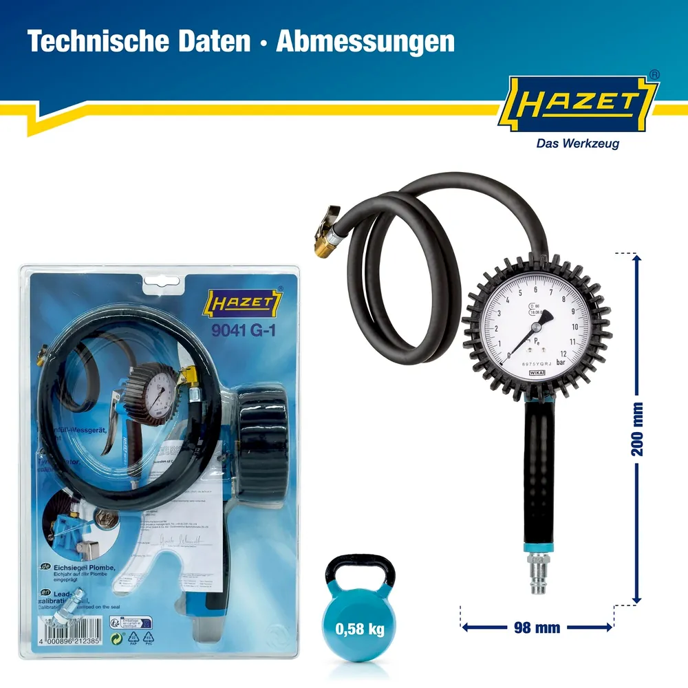 HAZET Reifenfüll-Messgerät ∙ geeicht 9041G-1 Produktbild img8 L