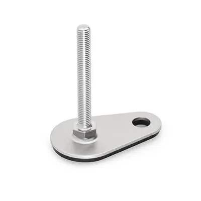Produktbild von Ganter Norm® - Stellfüße, Edelstahl, mit Befestigungslasche, Tropfenform (43-80
