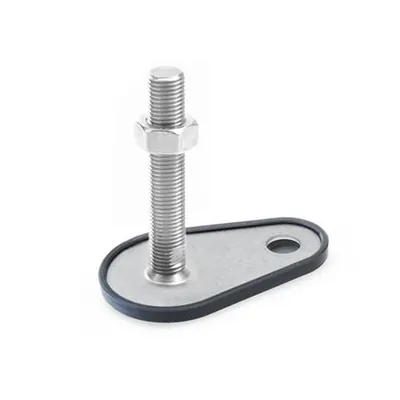 Produktbild von Ganter Norm® - Stellfüße, Edelstahl, mit Befestigungslasche, Tropfenform (43-80