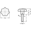 Produktbild von Ganter Norm® - Sterngriffschrauben, Edelstahl (6336.5-ES-63-M12-30)