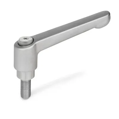 Produktbild von Ganter Norm® - Verstellbare Klemmhebel, Edelstahl, matt gestrahlt, mit Außengew
