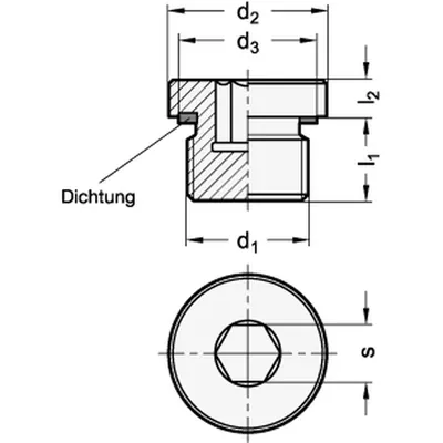 Produktbild von Ganter Norm® - Verschlussschrauben, Stahl (749-M16X1,5-B)