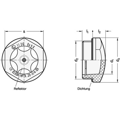 Produktbild von Ganter Norm® - ATEX-Schaugläser, Kunststoff (541.6-30-G11/4-A)