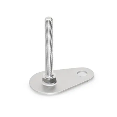 Produktbild von Ganter Norm® - Stellfüße, Edelstahl, mit Befestigungslasche, Tropfenform (43-80