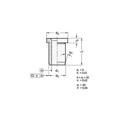 Produktbild von Ganter Norm® - Positionierbuchsen, Bohrbuchsen, Stahl, mit Bund (172-B4,1-12-A)