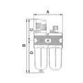 Produktbild von RIEGLER - Wartungseinheit 2-tlg. »multifix« mit Metallbehälter, BG 3, G 1/2 (CL