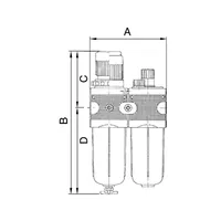 Produktbild von RIEGLER - Wartungseinheit 2-tlg. »multifix«, mit PC-Behälter, BG 1, G 1/4 (CL 1