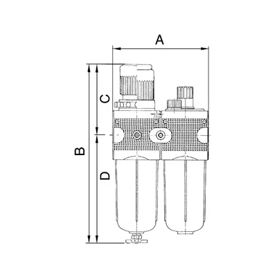 Produktbild von RIEGLER - Wartungseinheit 2-tlg. »multifix« mit Metallbehälter, BG 3, G 1/2 (CL