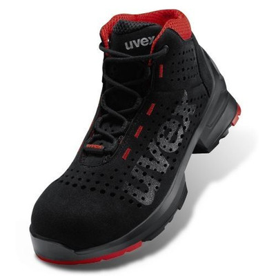 Produktbild von uvex - Sicherheitsschnürstiefel 1 8547/8, S1 SRC ESD, schwarz/rot, W11, Größe 4