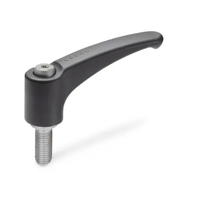 Produktbild von Ganter Norm® - Verstellbare Klemmhebel, Kunststoff, Einsatz Edelstahl, mit Auße