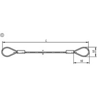 Produktbild von KIPP - HALTESEIL FORM:C MIT ÖSE L=200, EDELSTAHL, KOMP:ALUMINIUM