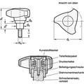 Produktbild von Ganter Norm® - Drehmoment-Dreisterngriffschrauben (3664-80-M12-63-5,5)