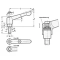 Produktbild von Ganter Norm® - Verstellbare Klemmhebel, Edelstahl, matt gestrahlt, mit Außengew