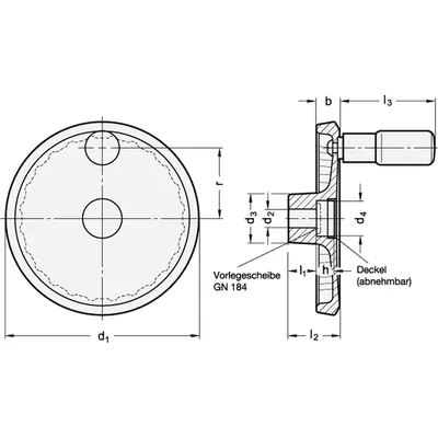 Produktbild von Ganter Norm® - Scheibenhandräder, Aluminium, kunststoffbeschichtet (923-200-K18