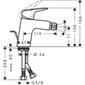 Produktbild von hansgrohe - Bidet-Einhebelmischer Logis 70