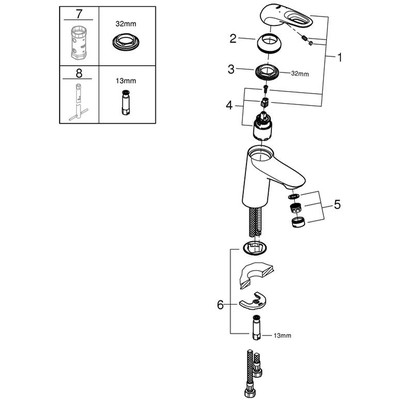 Produktbild von GROHE - Waschtisch-Einhebelmischer Eurostyle