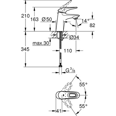 Produktbild von GROHE - Waschtisch-Einhebelmischer Eurostyle