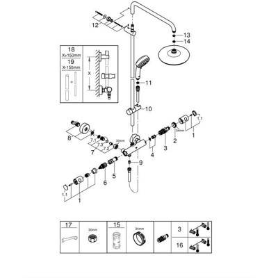 Produktbild von GROHE - Duschsystem Tempesta Cosmopolitan 210
