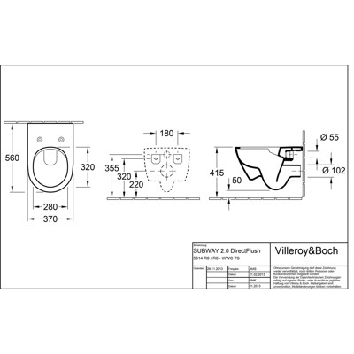 Produktbild von Villeroy &amp; Boch - Tiefspül-WC spülrandlos Subway 2.0