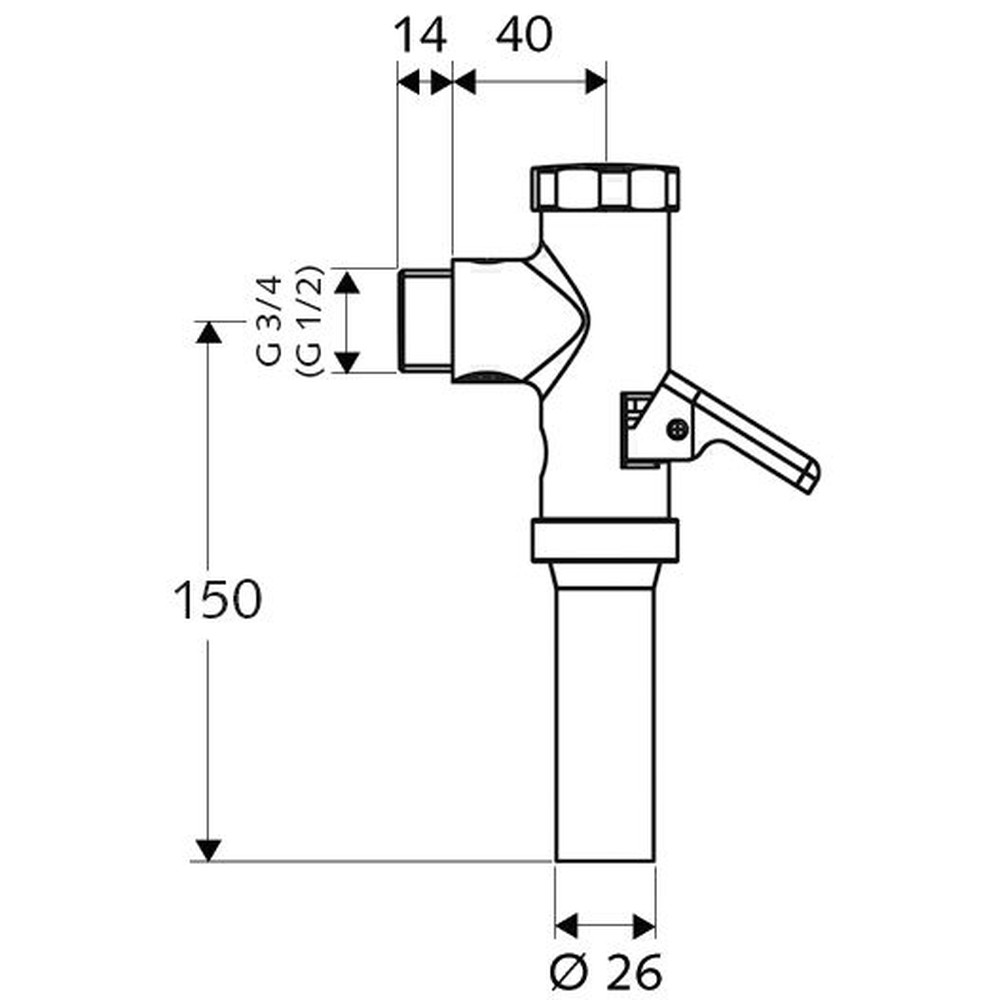 SCHELL WC-Druckspüler SCHELLOMAT verchromt 3/4" 6l Produktbild img2 L