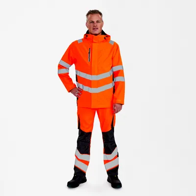 Produktbild von Engel - Safety Shellparka, orange/anthrazit grau, Gr. 6XL