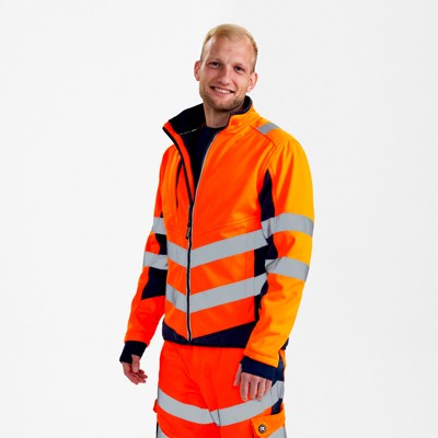 Produktbild von Engel - Safety Softshelljacke, orange/blue ink, Gr. 5XL