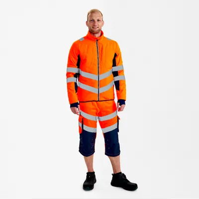 Produktbild von Engel - Safety Stepp-Jacke, orange/blue ink, Gr. M